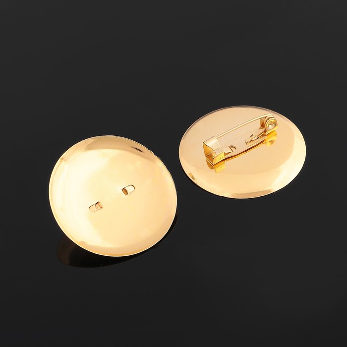 Основа для броши с круглым основанием СМ-367, (набор 5шт) 29 мм, цвет золото оптом