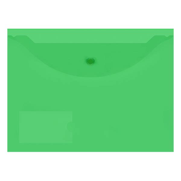 Пластиковый конверт INFORMAT А4, на кнопке, с карманом, прозрачный 150 мкм, зеленый оптом