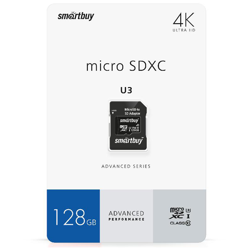   SmartBuy MicroSDXC 128GB PRO U3 Advanced, Class 10,   90/ (  SD) 