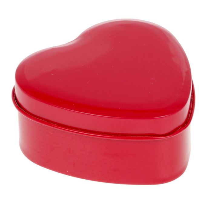Шкатулка металл сердечко "Красное" 7,3х7х3,4 см оптом