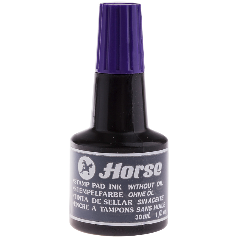 Штемпельная краска Horse, 30мл, фиолетовая оптом