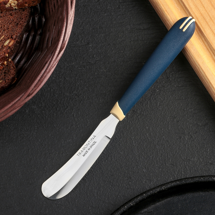 Нож кухонный для масла Multicolor, лезвие 7,5 см, сталь AISI 420, цвет синий оптом