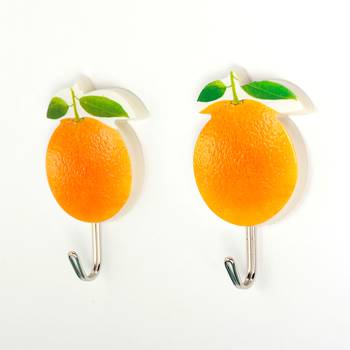 Набор крючков на липучке «Апельсины», 2 шт, цвет оранжевый оптом