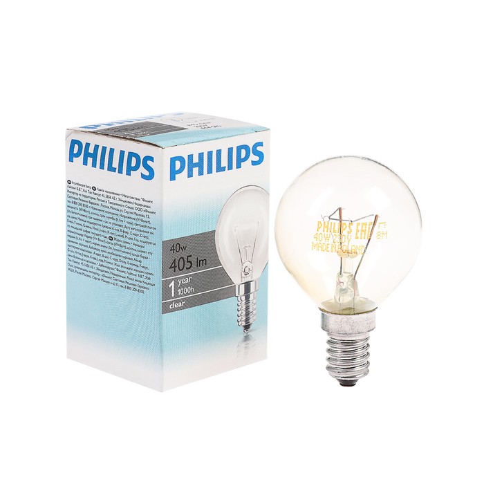 Лампа накаливания Philips Stan P45 CL 1CT/10X10, E14, 40 Вт, 230 В оптом