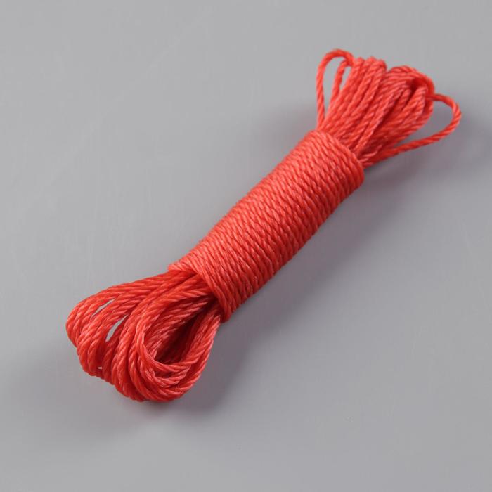 Верёвка бельевая Доляна, d=2,5 мм, длина 10 м, цвет МИКС оптом