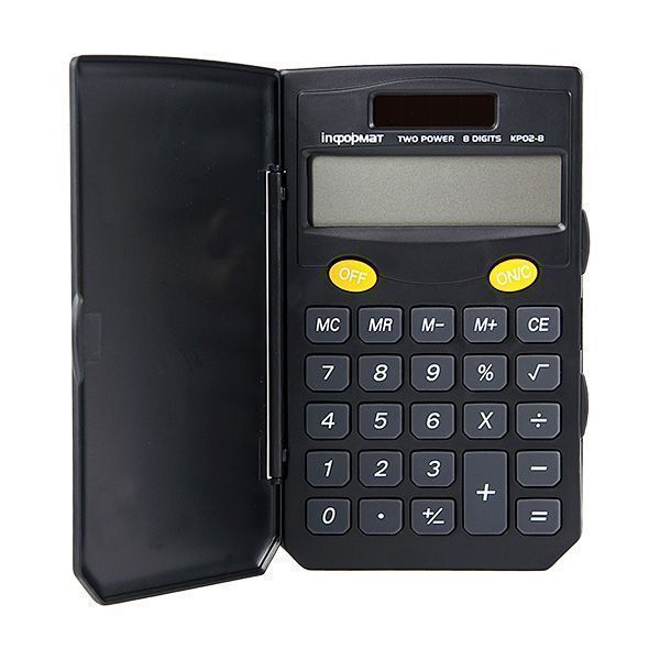 Калькулятор inФОРМАТ KP02-8, 8 р, черный, карманный оптом