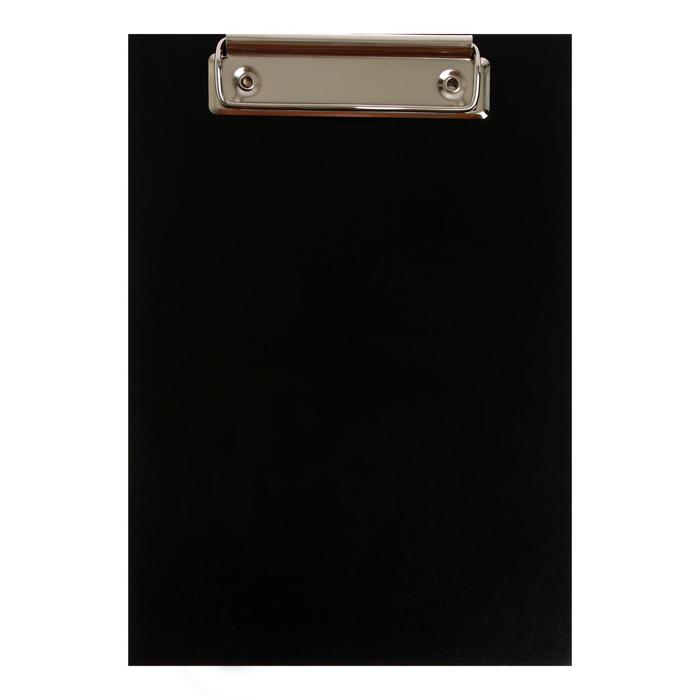 Планшет с зажимом А5, 2 мм, Calligrata, прочный, картон/бумвинил, черный (клипборд) оптом