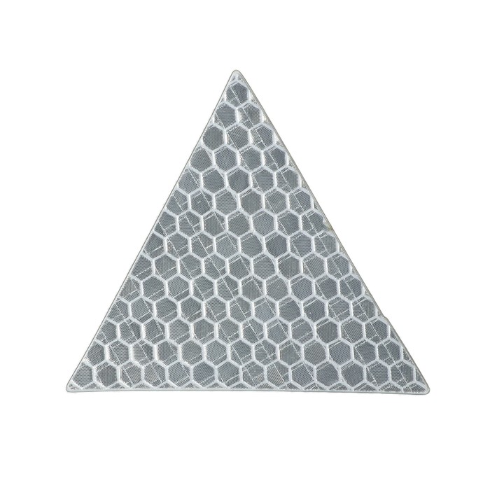 Наклейка на авто, светоотражающая, треугольник 5x5 см, белый оптом