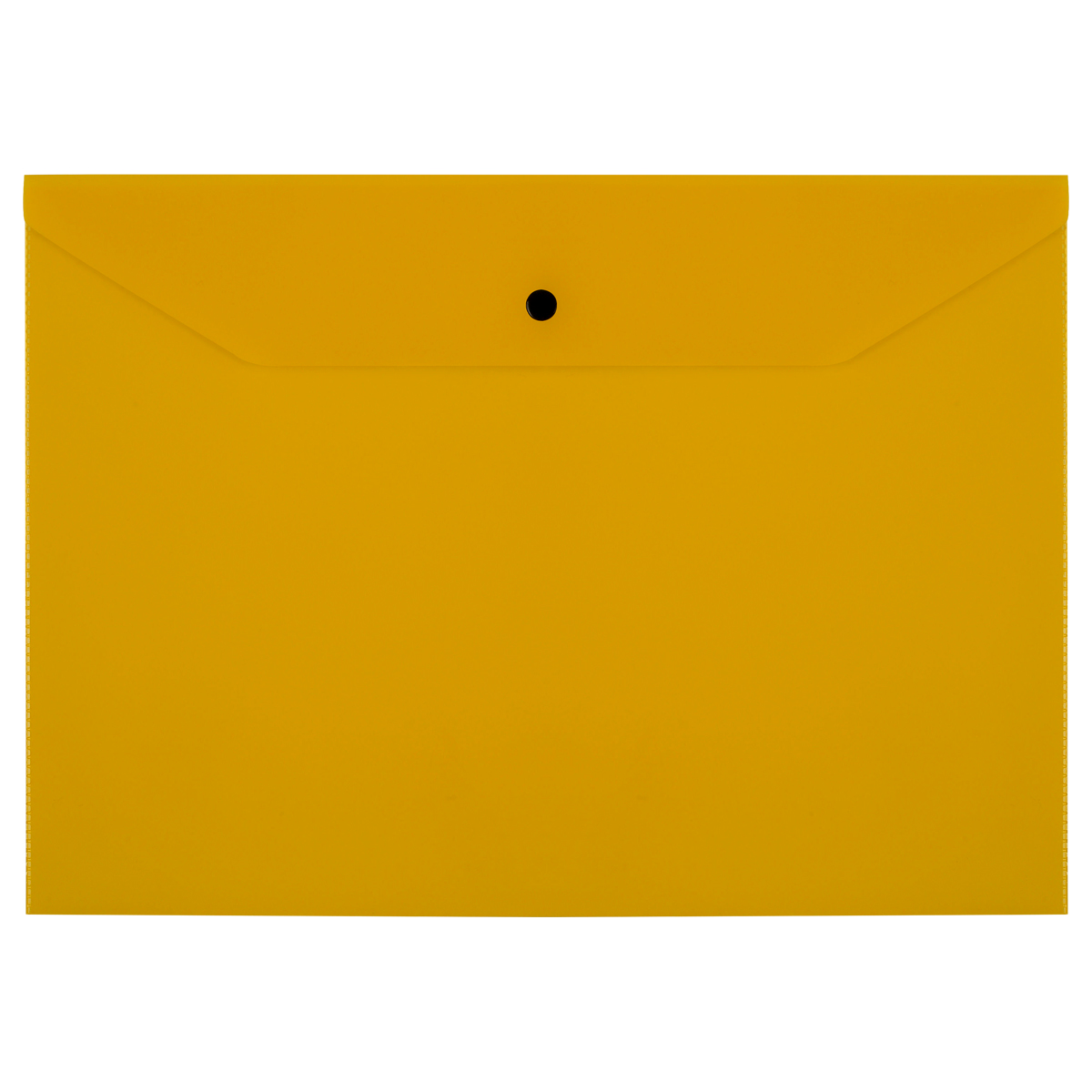 Папка-конверт на кнопке СТАММ А4, 120мкм, пластик, прозрачная, желтая оптом