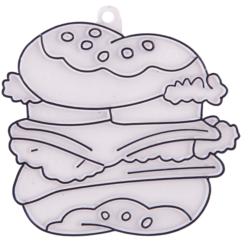 Трафарет-раскраска витражный малый "Гамбургер" оптом