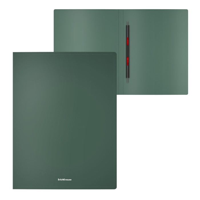 Папка с пружинным скоросшивателем А4, 400 мкм, корешок 17 мм, ErichKrause Matt Classic, до 150 листов, зелёная оптом