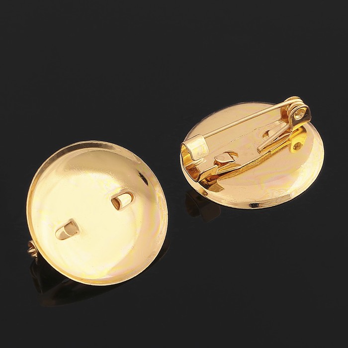 Основа для броши с круглым основанием СМ-367, (набор 5шт) 20 мм, цвет золото оптом