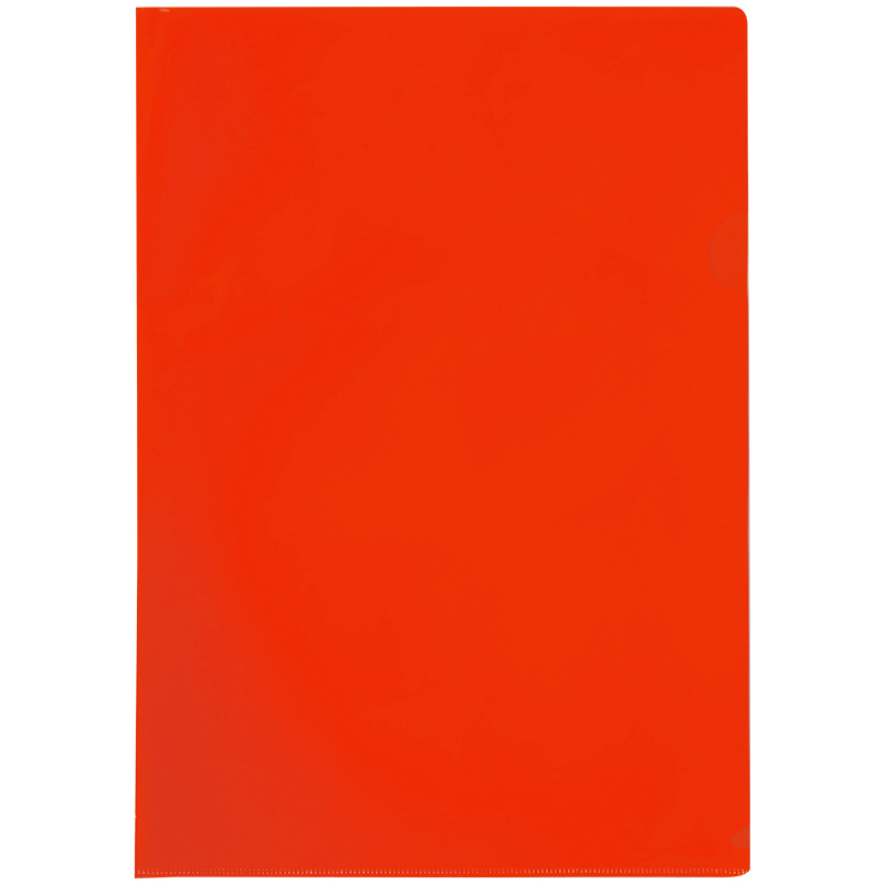 Папка-уголок OfficeSpace А4, 100мкм, пластик, прозрачная красная оптом