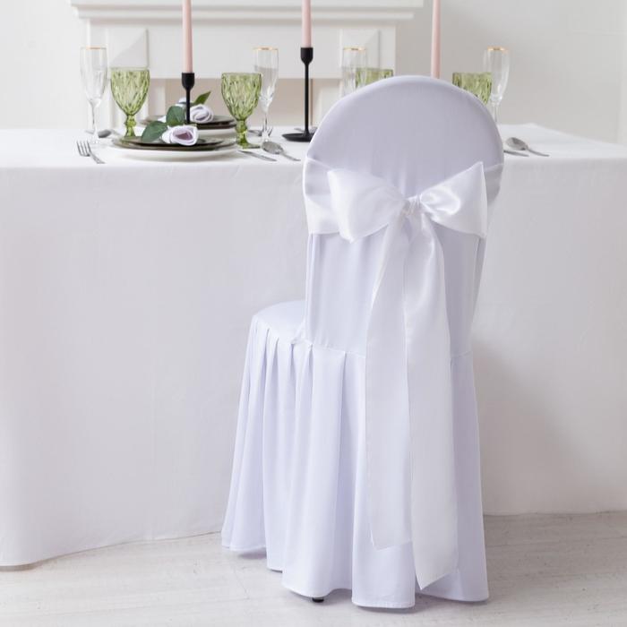 Декор для стула, цв.белый, 14*275 см, 100% п/э оптом