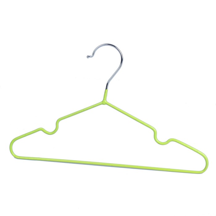Вешалка-плечики для одежды детская с антискользящим покрытием, размер 30-34, цвет зелёный оптом