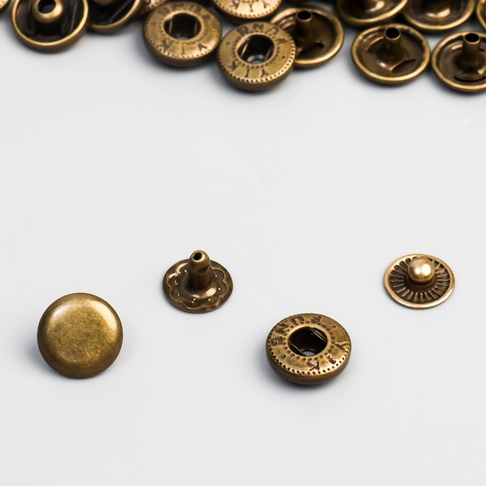 Кнопка S-образная, железная, d = 10 мм, цвет бронзовый оптом