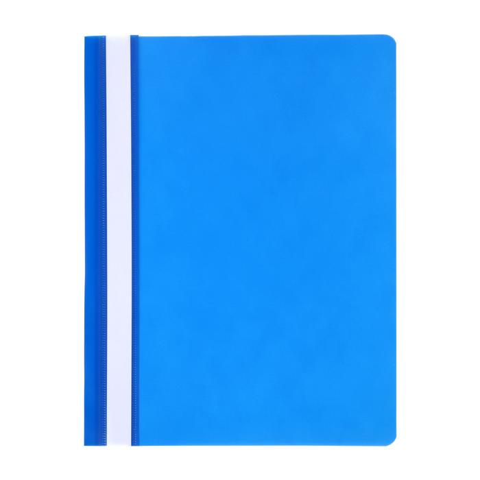 Папка-скоросшиватель Calligrata, А4, 120 мкм, синяя, прозрачный верх оптом