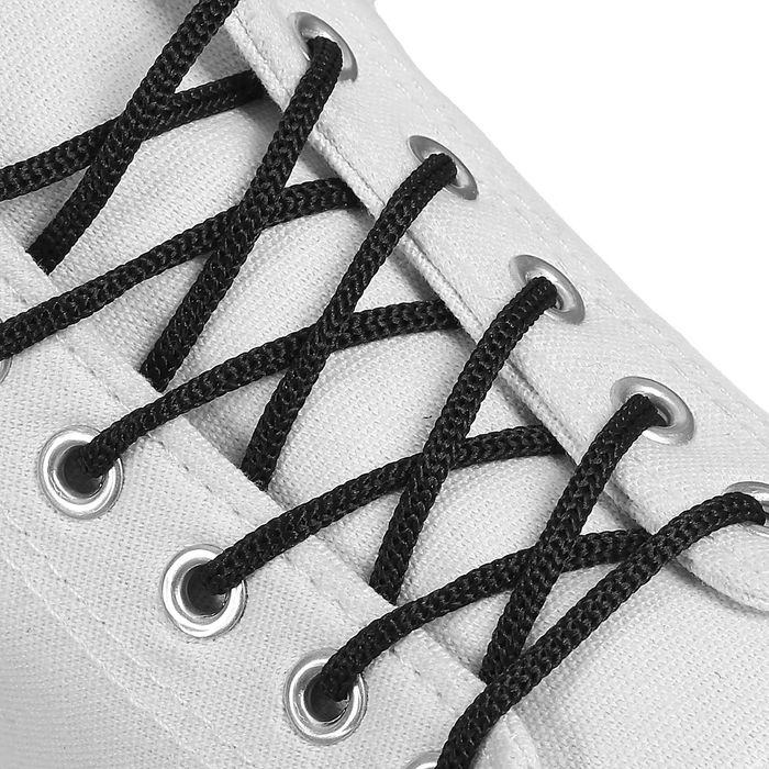 Шнурки для обуви, круглые, d = 3 мм, 100 см, цвет чёрный оптом