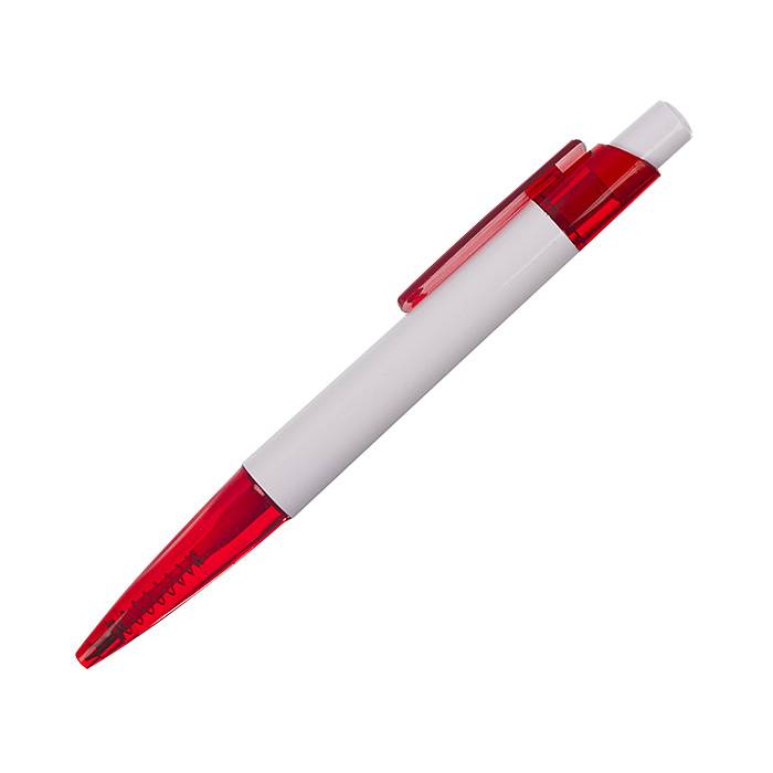 Ручка для логотипа автоматическая ЛУИЗА 0,7 мм бело-красный корпус оптом