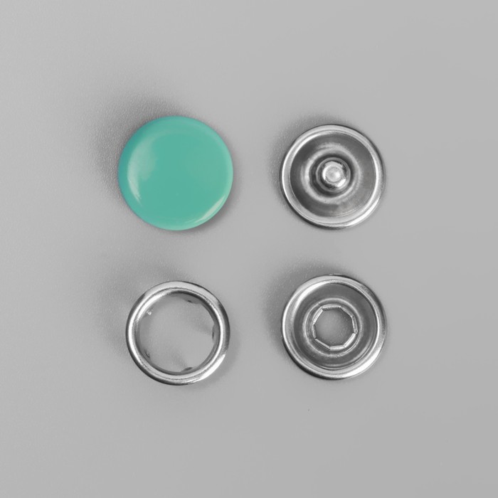 Кнопки рубашечные, закрытые, d = 9,5 мм, цвет мятный оптом