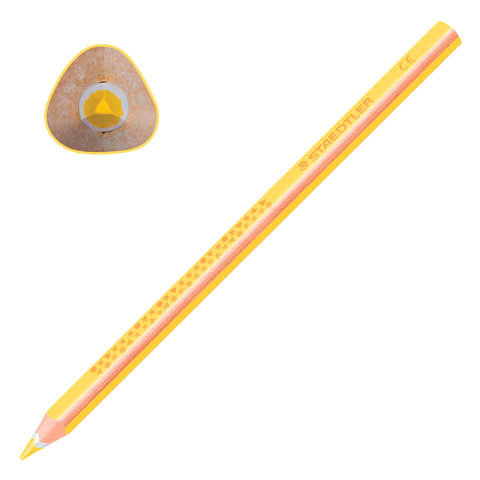 Карандаш цветной утолщенный STAEDTLER "Noris club", 1 шт., трехгранный, грифель 4 мм, желтый, 1284-1 оптом
