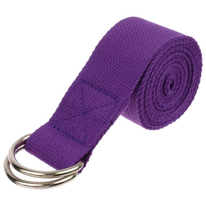 Ремень для йоги 180 х 4 см, цвет фиолетовый оптом