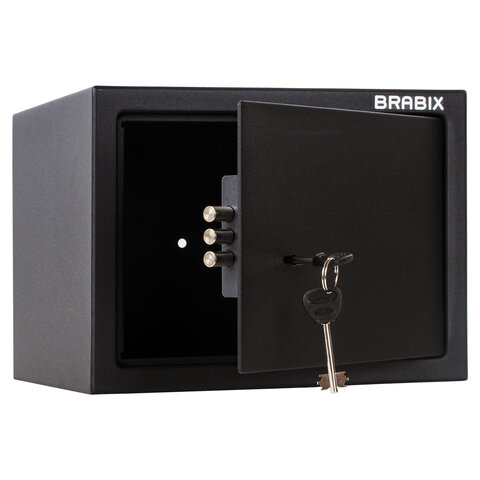 Сейф мебельный BRABIX "SF-230KL", 230х310х250 мм, ключевой замок, черный, 291146, S103BR211514 оптом