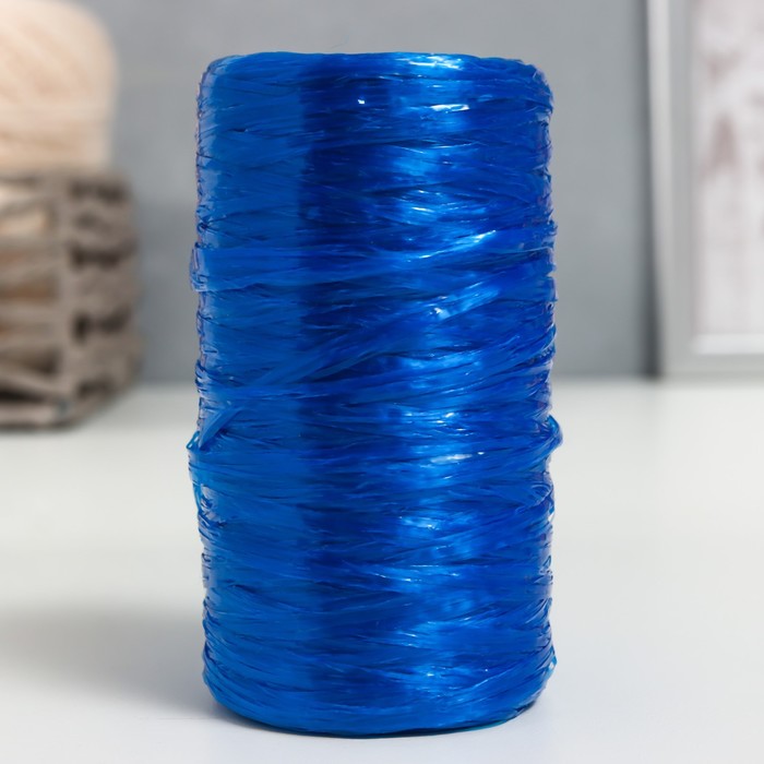 Пряжа "Для вязания мочалок" 100% полипропилен 300м/75±10 гр (синий перламутр) оптом