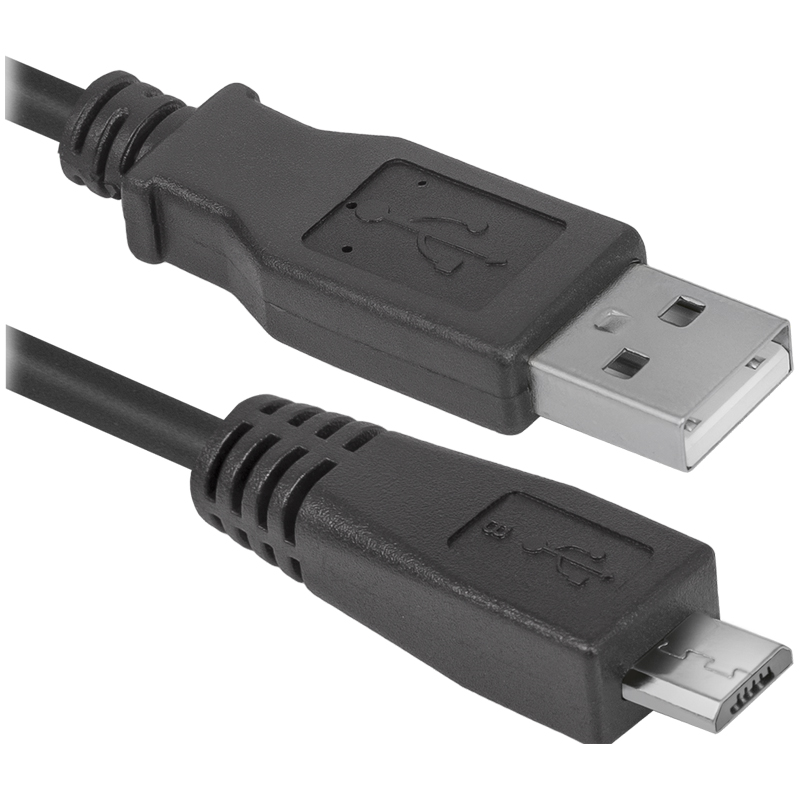 Кабель Defender USB08-06 USB2.0 (A) - microUSB (B), 1,8м, черный оптом