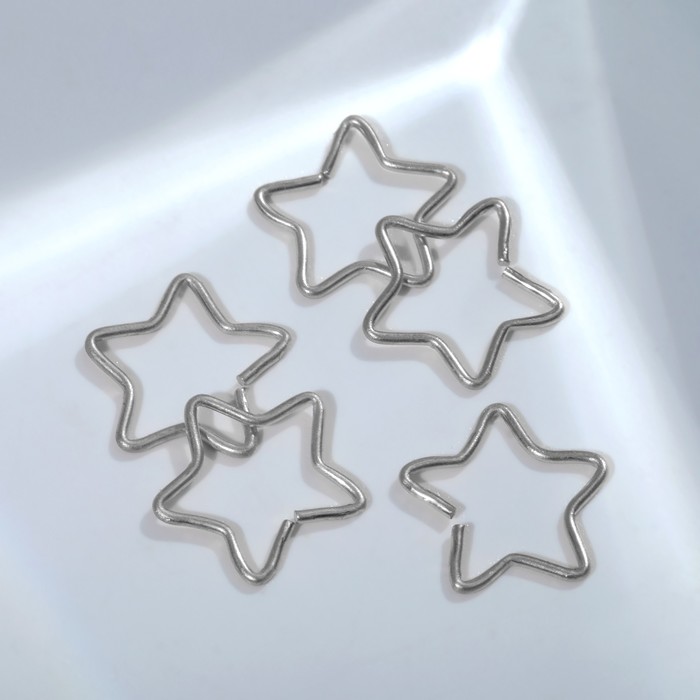 Пирсинг в нос "Звезда", набор 5шт, d=8мм, цвет серебро оптом