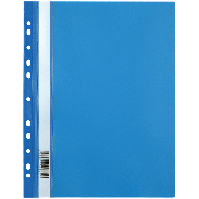 Папка-скоросшиватель пластик. перф. OfficeSpace, А4, 120мкм, синяя с прозр. верхом оптом