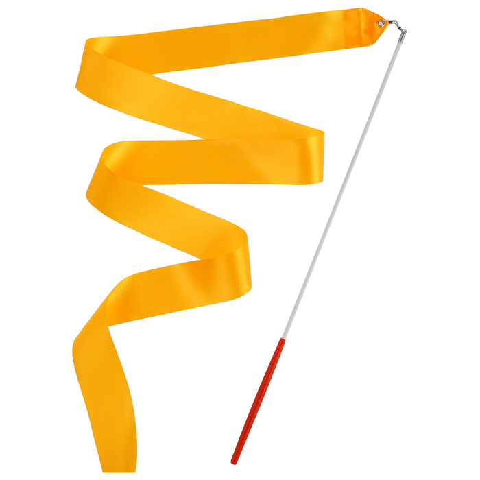 Лента гимнастическая с палочкой, 2 м, цвет оранжевый оптом