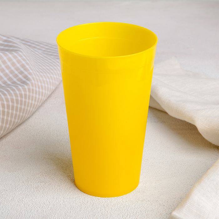 Стакан пластиковый «Ангора», 400 мл, цвет жёлтый оптом