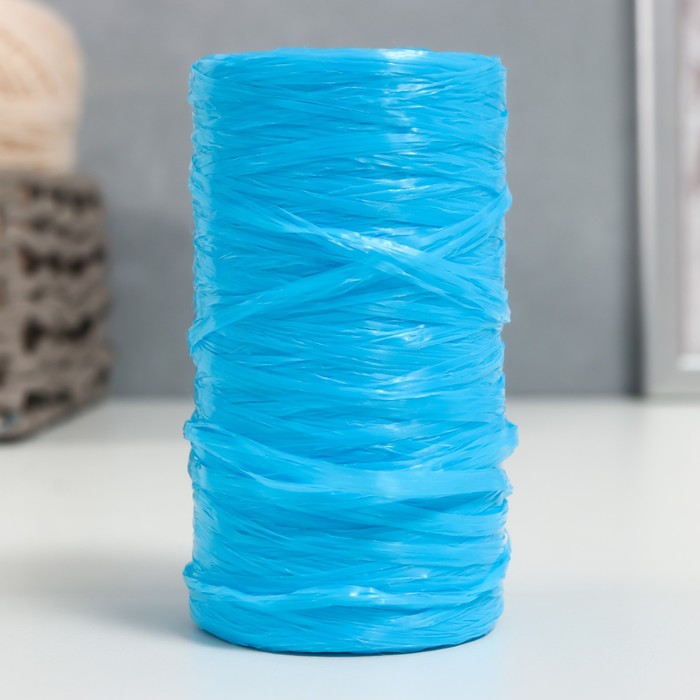 Пряжа "Для вязания мочалок" 100% полипропилен 300м/75±10 гр (голубой) оптом