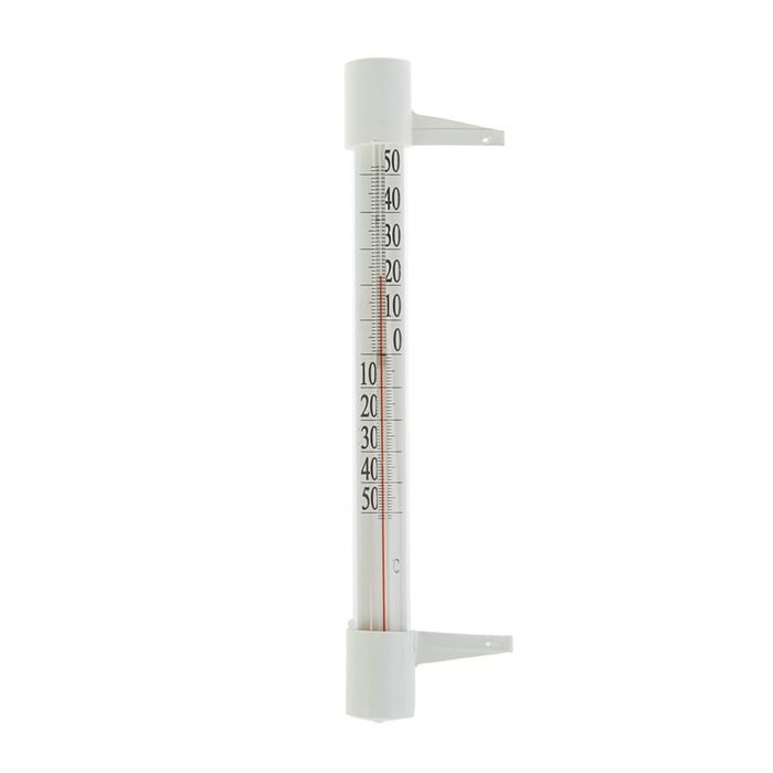 Пластиковый термометр оконный "Гвоздик" с картонной шкалой,в картоне (-50 +50), оптом