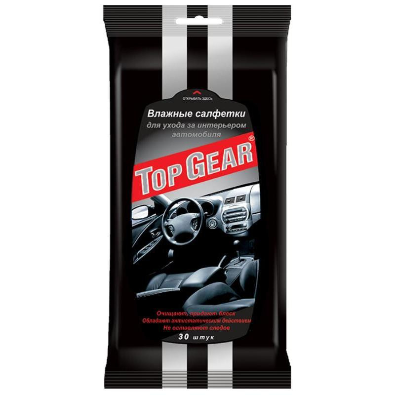 Салфетки влажные для салона автомобиля Top Gear 30 оптом
