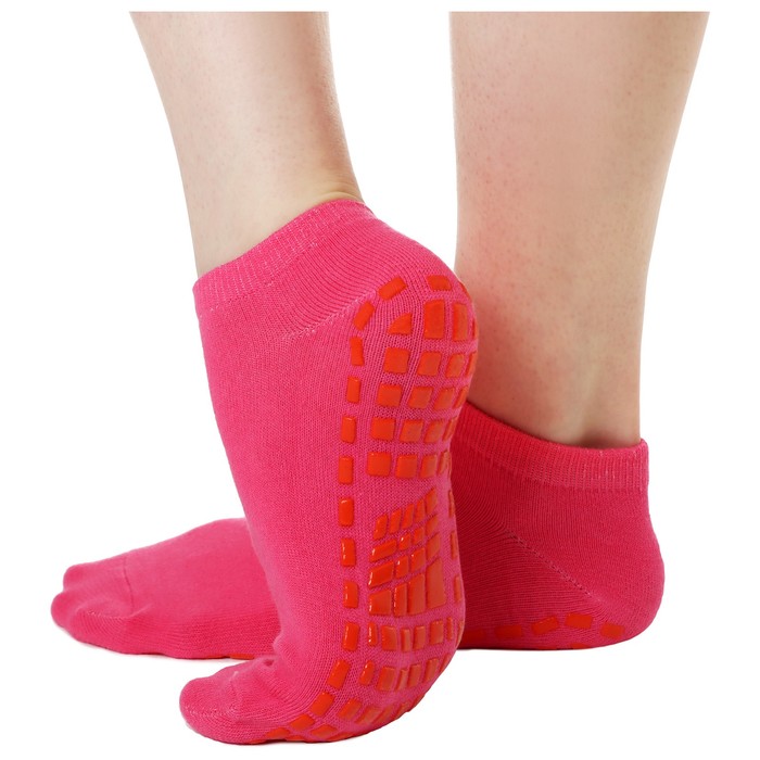 Носки для йоги прорезиненные, размер 36-41, цвет розовый оптом