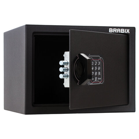 Сейф мебельный BRABIX "SF-230EL", 230х310х250 мм, электронный замок, черный, 291147, S103BR211614 оптом