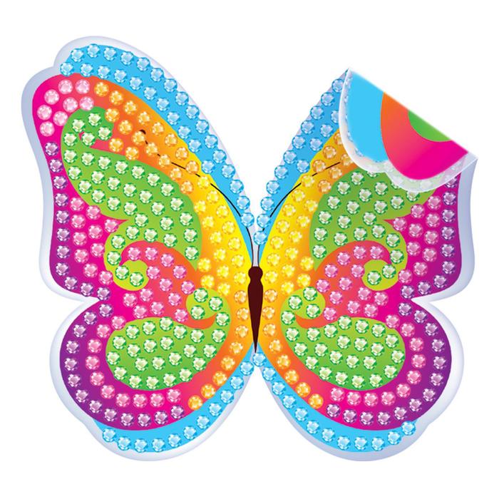 Алмазная вышивка наклейка для детей «Бабочка», 10 х 10 см. Набор для творчества оптом