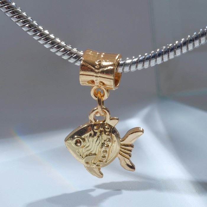Подвеска с кулоном "Рыбка", цвет золото оптом