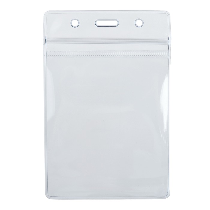 Бейдж-карман вертикальный, (внешний 110 х 70 мм), внутренний 80 х 65 мм, 20 мкр, с защёлкой зип оптом
