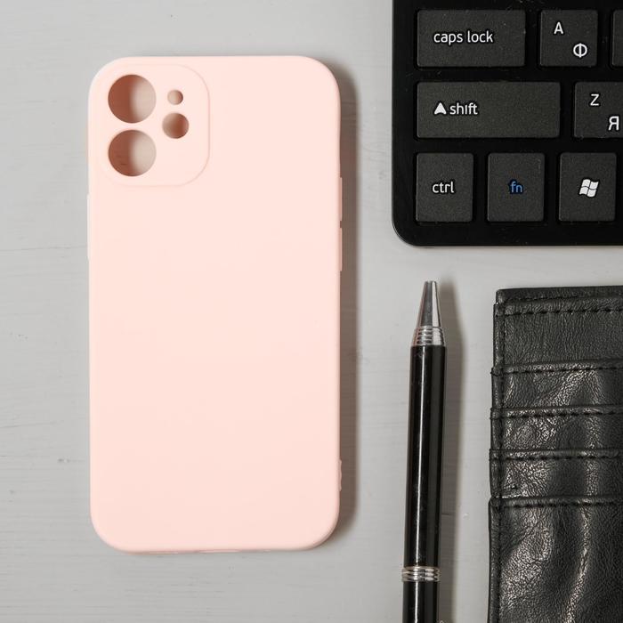 Чехол LuazON для телефона iPhone 12 mini, Soft-touch силикон, розовый оптом