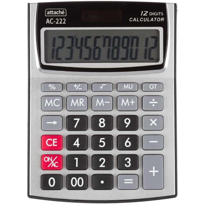 Калькулятор настольный КОМПАКТНЫЙ Attache AC-222, 12р, дв.пит, 144x107cереб оптом