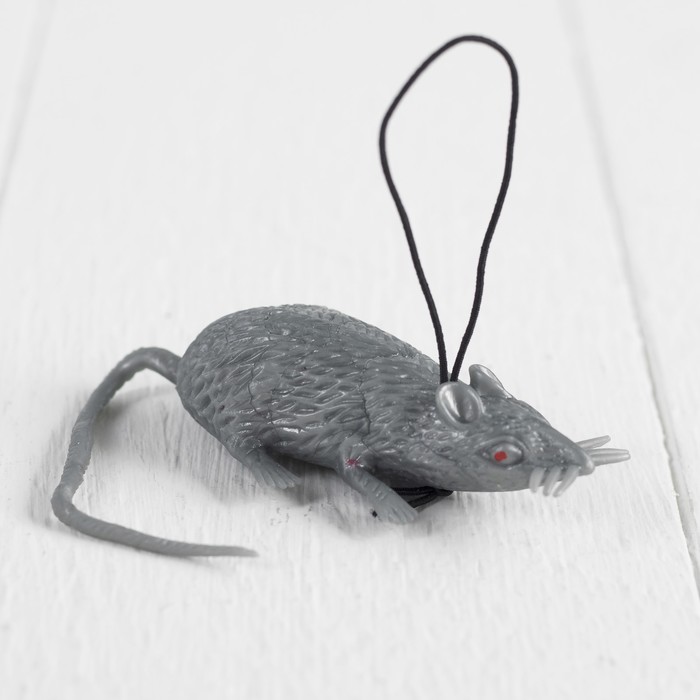 Прикол «Мышь», резиновая, цвет серый оптом