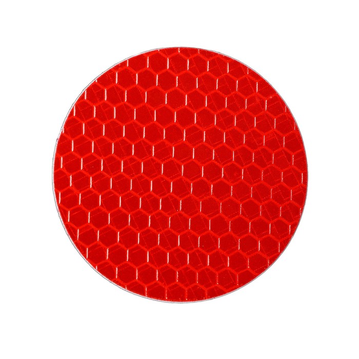 Наклейка на авто, светоотражающая, круг d 5 cм, красный оптом
