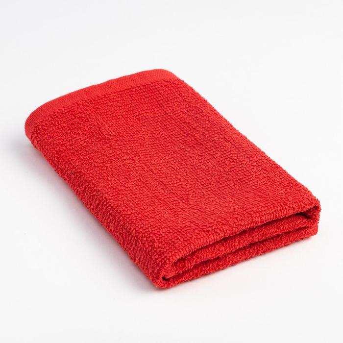 Полотенце махровое Экономь и Я 30х30 см, красный, 100% хл оптом