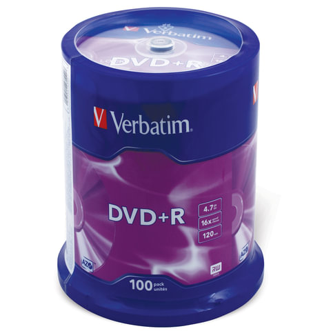  DVD+R () VERBATIM 4,7 Gb 16x Cake Box (  ),  100 ., 43551 