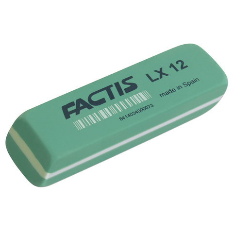 Ластик большой FACTIS LX 12 (Испания), 74х24х13 мм, зеленый, прямоугольный, скошенные края, CPFLX12 оптом