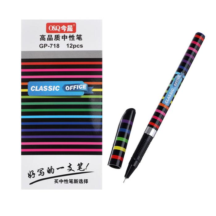 Ручка гелевая "Радуга" 0.5 мм, стержень синий/чёрный, корпус МИКС оптом