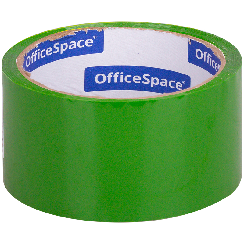 Клейкая лента упаковочная OfficeSpace, 48мм*40м, 45мкм, зеленая, ШК оптом